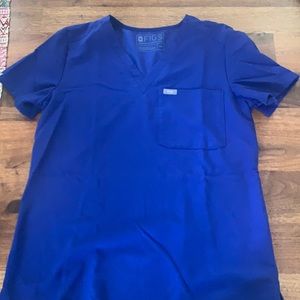 Figs scrub Catarina top in deep royal blue